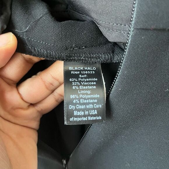 Black Halo Brooklyn Jumpsuit Black Bell Sleeve Pantsuit Size 4 - Picture 11 of 13